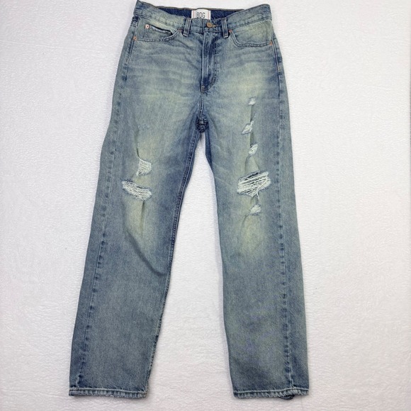 BDG Urban Outfitters Cowboy Jeans Womens 30 Light Wash Distressed Denim Holes - Picture 2 of 13